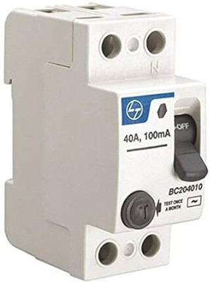 L&T Resin 100ma with 2 pole (White) 40 Ampere ELCB MCB(1)