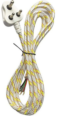 YRAN Electric Iron | Power Cable Plug 3 Core Mains Cord Lead 1.5 metre 1 PC Three Pin Plug(White)