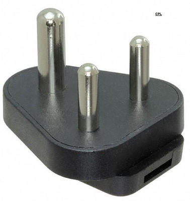 cpl OBG_PLUG_17 Ceramic Inside Solid 3 Pin Conversion Plug-11 Three Pin Plug(Black)