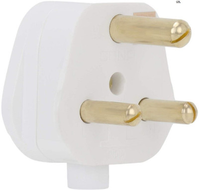 cpl OBG_PLUG_18 Ceramic Inside Solid 3 Pin Conversion Plug-11 Three Pin Plug(White)