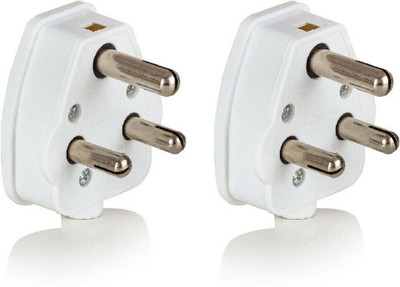 Illuminator Pack of 2 - 16A 3 Pin Top Three Pin Plug(White)