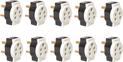 CANDLE 3 PIN MULTI PLUG/ADAPTER PACK OF 10pcs. THREE PIN HEAVY BRASS PIN MULTI PLUG-ADAPTER PACK OF 10pcs. Three Pin Plug(Multicolor)