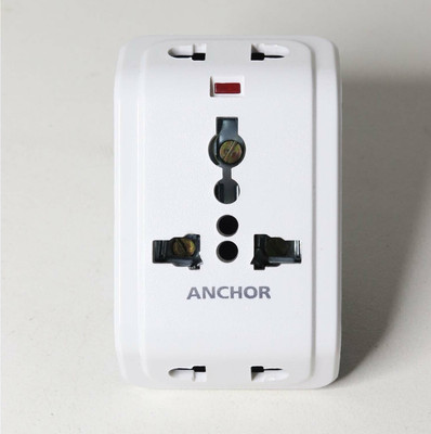 ANCHOR 6 Amp Multi Plug Adaptor 22841 (Pack of 3) Universal Socket Power Plug(White, Black)