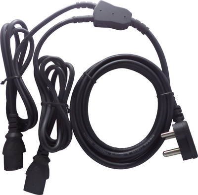 ONEWLC 3 PIN TOP C13 X2 Y splitter power cable Three Pin Plug(Black)