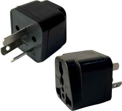 WOWSOME Universal Adapter AC Power 2 PCS India To AUS And New Zealand Universal Adapter AC Power Travel Conversion Plug Three Pin Plug(Black)
