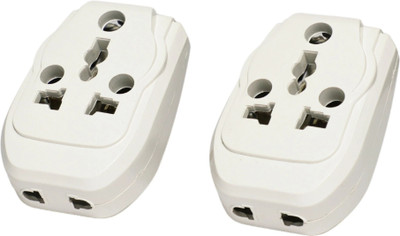 gc enterprises LIGHT TO POWER 3-PIN 3-WAY UNIVERSAL MULTIPLUG { SET OF 2 }- MAGIC; 6 AMP MAGIC Three Pin Plug(White)