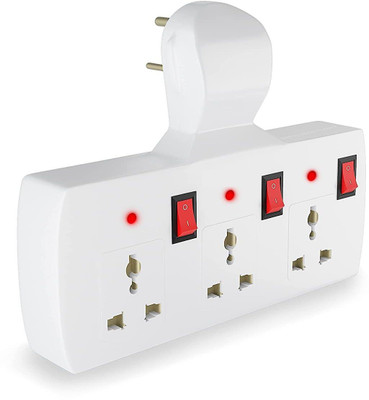 skyunion 3 Port Universal Socket Spike Guard Multi Plug Extension Board PACK OF 1 Multi Plug 3 Pin Plug 3 Socket Extension Boards (White, Three Pin Plug(White)
