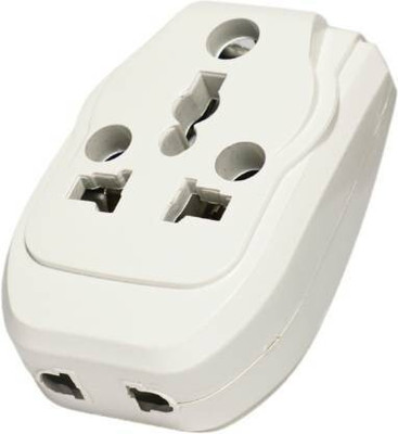 FLANKER 3 Pin Universal conversion plug 6A to 10A |Universal Socket Multi Plug | (White) MAGIC Three Pin Plug(White)