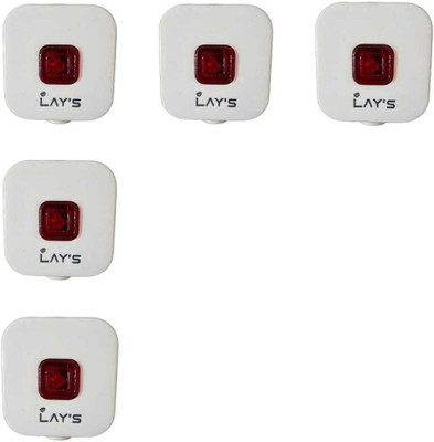 VUVAIL Fancy Model 3 Pin Top Plug Heavy Duty, Durable for Home & Office With Red Led Indicator PC 5A Pack Of 5 Pcs Three Pin Plug(White)