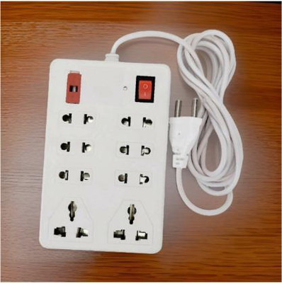 TOOLART 8 SOCKET 2 SWITCHES EXTENSION CORD/ EXTENSION BOARD BX151 Power Plug(White)