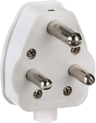 SEER 16 A Heavy Brass 3 Pin top electric Plug Three Pin Plug(White)