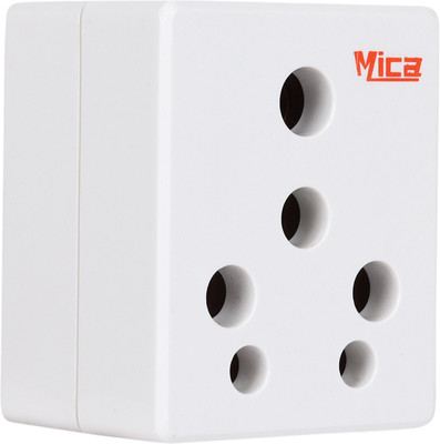 Mica 6 amp. to 16 amp. Ceramic Inside Solid 3 Pin Conversion Plug (White) SOLID Conversion Plug 6 amp. to 16 amp. Three Pin Plug(White)