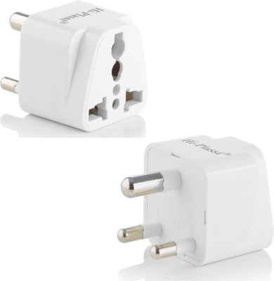 HI-PLASST India to USA Converter Plug Canada Power Converter for USA, Canada, Mexico Perfect for Laptop, Camera, Charger (pack of 1) Three Pin Plug(White)