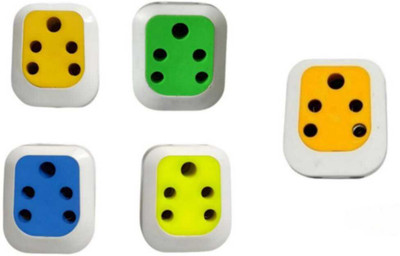 VUVAIL 3 way multi plug socket Cute Model (2 Pin And 3 Pin)3 PinTop Plug PC 6A Multicolor Pack of 5 Pcs Three Pin Plug(Multicolor)