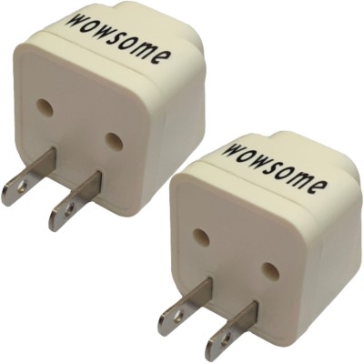 WOWSOME Universal Adapter India to US Converter plug for Travel USA, Japan, Canada, Mexico (Pack of 2) 10A Two Pin Plug(White)