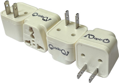 Adaptro India to US Adapter Conversion Plug for USA, Japan, Canada, Philippines Travel 4 Worldwide Adaptor(White)