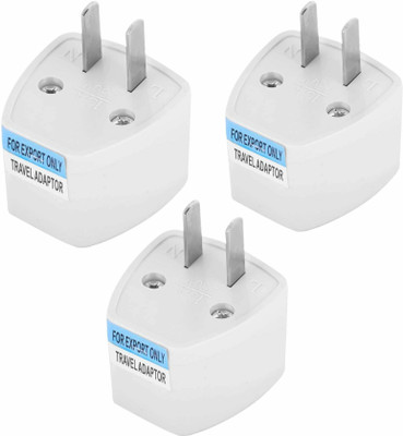KAVANA 2-Prong TYPE-B Universal Electrical AC Wall Plug Adapter Worldwide Adapto Type B USA Canada Plug Converter Adapters- Pack of 3 Conversion Plugs for US Three Pin Plug(White)