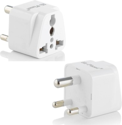 HI-PLASST India to USA Converter Plug Canada Power Converter for USA, Canada, Mexico Perfect for Laptop, Camera, Charger (pack of 1) Three Pin Plug(White)