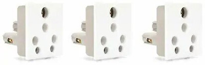 PM Cona Status (9416) Universal Socket 6/16A with Shuter (Pack of 3) 16 A Six Pin Socket