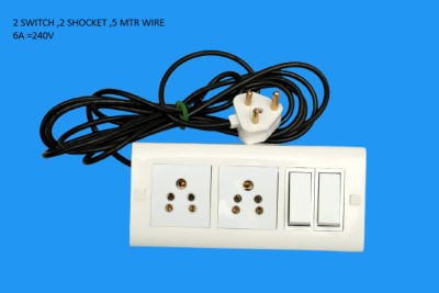 cromium 6 MODUL 2 SHOCKET 2 SWITCH 5MTR WIRE 17 6 A Five Pin Socket