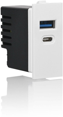 Kano Usb Socket Fast Charger,20W,Modular Switch Board Fitting Wall Socket 20 A Single Pin Socket