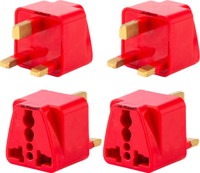 HI-PLASST Type G Plug (4Pieces),Universal UK/London Square Pin 3Pin Travel Power Plug 13 A Three Pin Socket