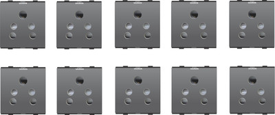 Sauran Pack of 10 Black 5 Pin Socket With Safety Shutter (EAP115.3) 6 A Five Pin Socket