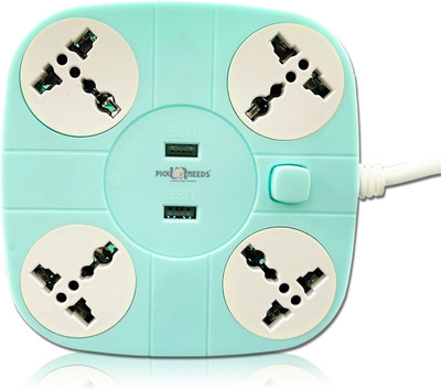 Pick Ur Needs Universal Extension Cord/Board With 4 Multiplug Electrical Socket+ 2 USB Port 10 A Four Pin Socket