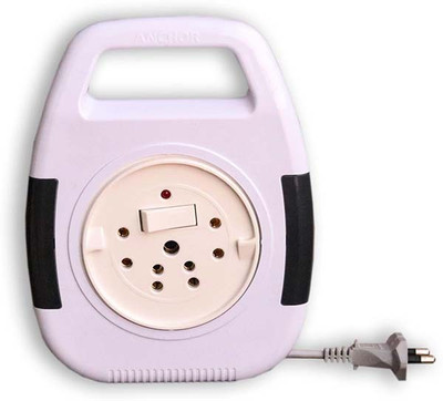 ANCHOR EXTENSION FLEXI CORD-5219, CHERRY 8 Mtr (Pack of 1) 6 A Two Pin Socket