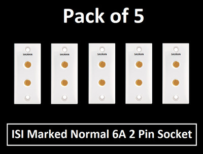 Sauran 5 Pcs 6A Normal 2 Pin Socket (EAP158.2) 6 A Two Pin Socket