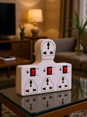 DIGWAY 4 UNIVERSAL SOCKET 3 SWITCH MULTI PLUG EXTENSION BOARD SOCKET 6 A Three Pin Socket