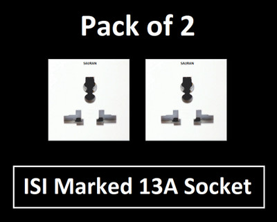 Sauran Pack of 2 13A 5 Pin Socket Modular (EAP34.1) 13 A Three Pin Socket