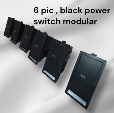 SARA black modular power switch /16amp switch black switch (6pic pack) 16 A Single Pin Socket