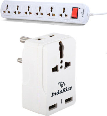 Indorise Indorise PS-07+MP-11 12 A Three Pin Socket 8  Socket Extension Boards(White, 2 m)