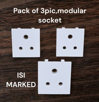 SARA modular socket /6amp 3pin socket (3pic pack) 6 A Three Pin Socket