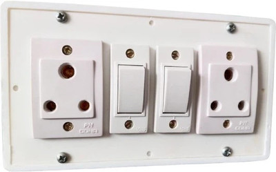 arient PVC Extension Board 2 Socket and 2 Switch 6 A Three Pin Socket