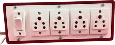 arient Extension Board 4 Sockets 1 Switch with Heavy Duty 2.3 meter Long Wire 6 A Three Pin Socket