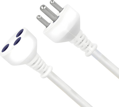 ZIYTRACK Extension Power Cord Male Female | 5 Meter Long Copper Wire Cord | White 10 A Three Pin Socket