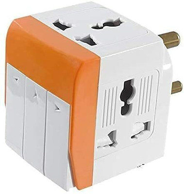 Hiwaga 3 Switched Adaptor Conversion Plug with Individual Switch for Home and Official 3 Way Universal Multiplug with Individual Switch Adaptor with LED Indicator Three Pin Plug(Multicolor)