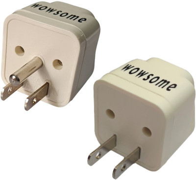 WOWSOME Universal Adapter 2 & 3 Prong Grounded (Type A & Type-B Combo) India to USA, Japan, Canada, Philippines & More Travel Conversion Plug (Pack of 2 Different Plug) 10 A Three Pin Socket