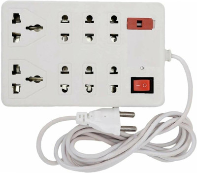 TOOLART 8+1 with Fuse Mini Strip, 8 Socket Extension Boards(White,2.5m) yy115 8 A Two Pin Socket