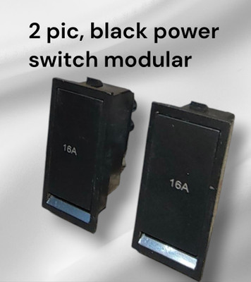 SARA black modular power switch /16amp switch black switch (2pic pack) 16 A Single Pin Socket