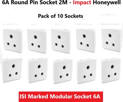 RK Trading 6A Round Pin Socket (ISI Marked) 2M - Impact by Honeywell - 6 A Three Pin Socket