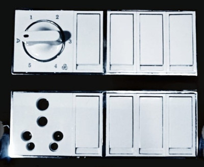 BAHUL Black and white modular switches board 6 A Single Pin Socket