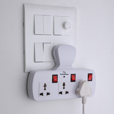 Indorise Universal 3 Socket Multi Plug Three 3  Socket Extension Boards(White, 0 m)