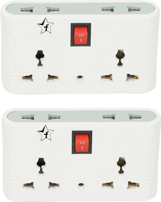 Flipkart SmartBuy 4+1 Multiplug Extension Board|Universal Sockets and 1 Switches (White_Pack of 2) 6 A Three Pin Socket Flipkart SmartBuy 4+1 Multiplug Extension Board|Universal Sockets and 1 Switches (White_Pack of 2) 6 A Three Pin Socket