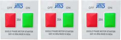 jmD Gold Motor Starter Single Phase Switch 25 Amp 240V AC.50Hz { SET OF-3 } 25 A Two Pin Socket