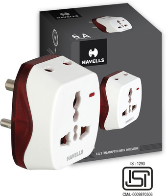 HAVELLS 6A 3 pin Universal Adaptor ( ind) 6 A Three Pin Socket