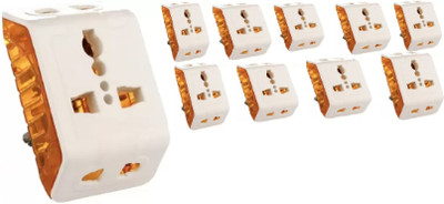 CADEAU FCU_10 Pcs Multiplug Electrical Socket Adapter Socket Plug 6 A Five Pin Socket 6 A Three Pin Socket
