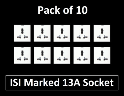 Sauran Pack of 10 13A 3 Pin Socket Modular (EAP34.3) 13 A Three Pin Socket